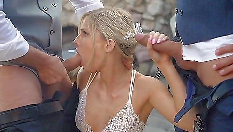 Skinny Bride Enjoys Double Penetration Skinny Bride Enjoys Double Penetration